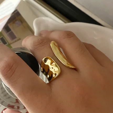 Minimalist Gold Rings for Women - New Fashion Vintage Punk Irregular Geometric Ring | Great Gift