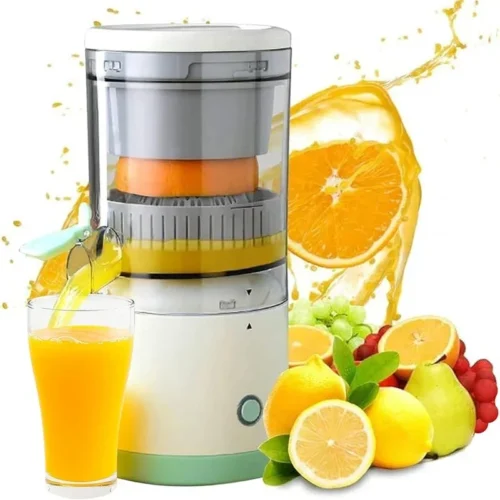 Portable Wireless Electric Juicer – USB Rechargeable Orange and Lemon Squeezer, Slow Juicer for Kitchen Use