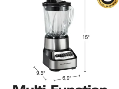 Crusher Blender for Shakes and Smoothies - 40 Oz Glass Jar, 14 Functions, Ice Sabre Blades, 700 Watts