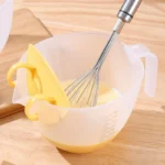 1L Baking Whisk Measuring Cup - Large Capacity Plastic Mixing Bowl with Scale for Baking and Cooking