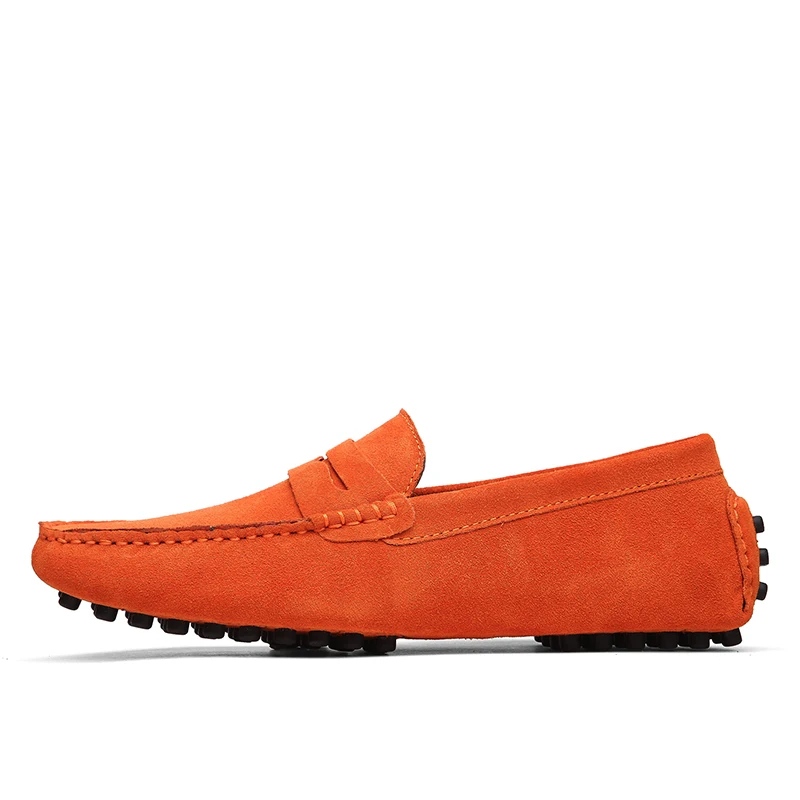 Men’s Genuine Leather Loafers – Casual Fashion Moccasins, Slip-On Flats, Large Sizes Available