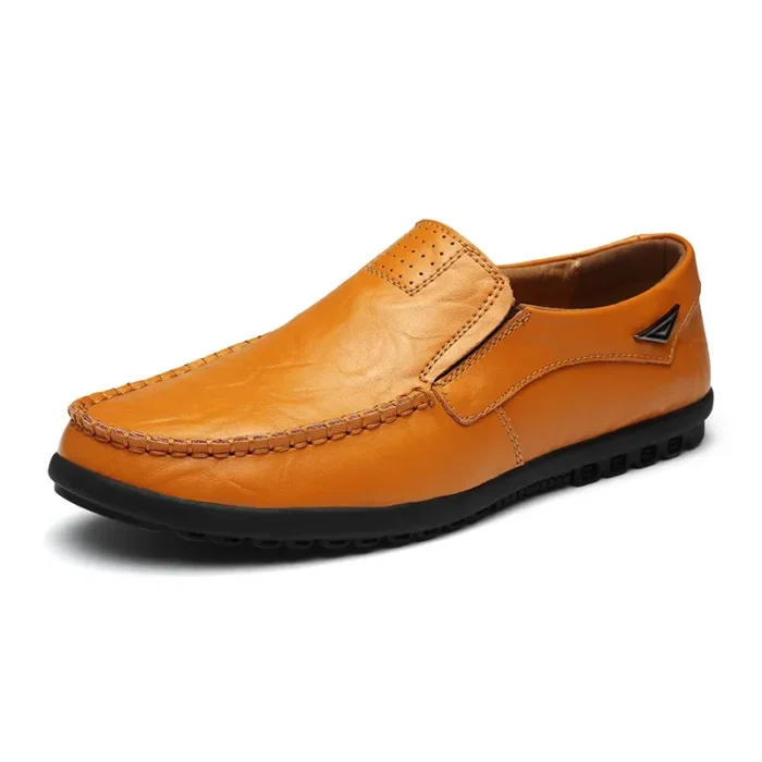 Genuine Leather Men's Casual Shoes - Luxury Brand Loafers, Breathable Slip-On Moccasins, Plus Sizes Available