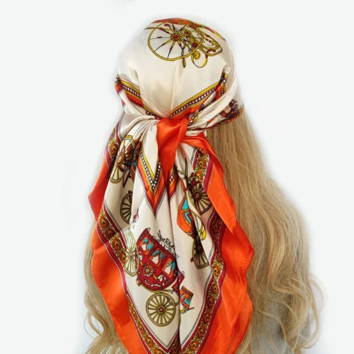 Luxury Square Silk Scarf for Women – Elegant Four-Season Headband