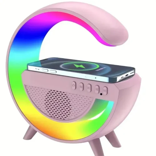 Multifunction Wireless Charger Stand, RGB Light, Bluetooth Speaker, Fast Charging for iPhone, Xiaomi, Samsung