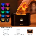 7-Color Flame Lamp Air Humidifier - USB Ultrasonic Aromatherapy Diffuser and Essential Oil Mist Sprayer