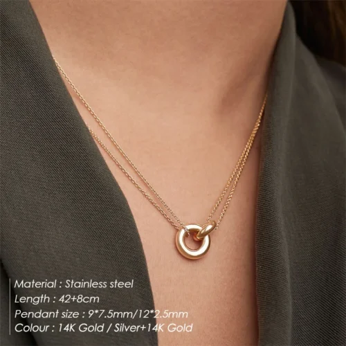 Stunning 316L Stainless Steel Pendant Necklace – Trendy Choker Jewelry for Women