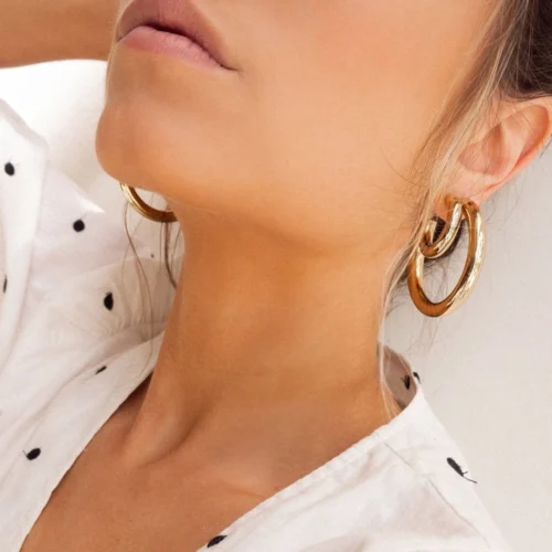 Chic Stackable C-Shape Hoop Earrings – Trendy Stainless Steel Jewelry for Women