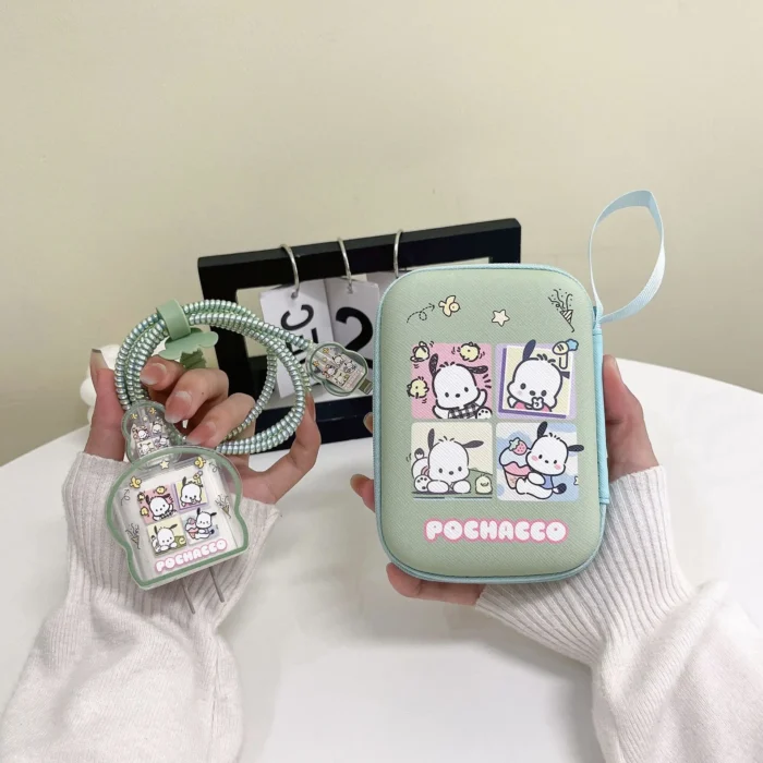 Cartoon Cable Protector for iPhone/iPad - 18W/20W Charger with Storage Bag & Organizer