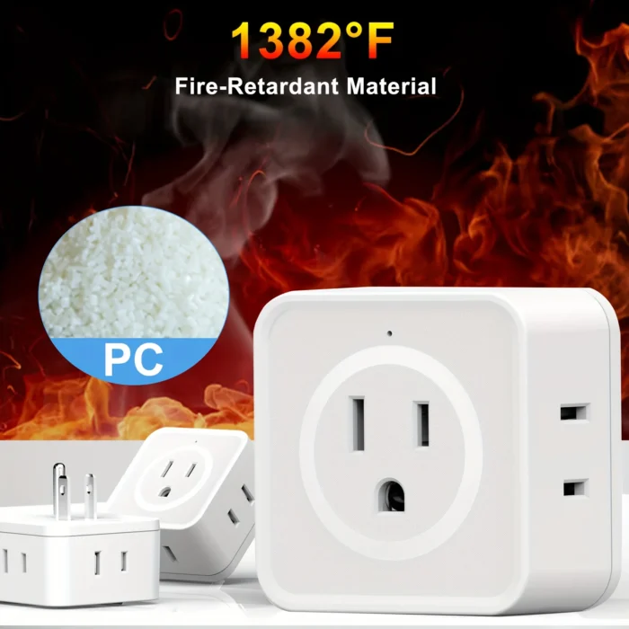 Multi-Plug Outlet Extender - 5 Way Splitter, 90 Degree Angled Side Adapter, Flat Wall Plug Expander