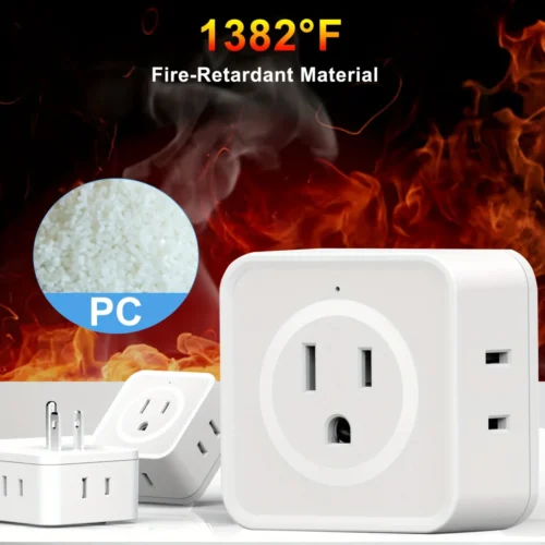 Multi-Plug Outlet Extender, 5 Way Splitter with 90° Angled Side Adapter, Flat Wall Plug Expander
