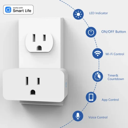 16A WiFi Smart Plug, Smart Home Timing Socket with App Control, Alexa & Google Home Compatible