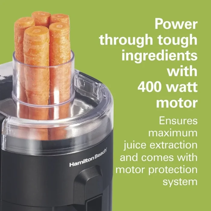 Compact Centrifugal Juicer Machine - 2.4” Feed Chute for Fruits and Vegetables, BPA Free, 400W, Black (67500)