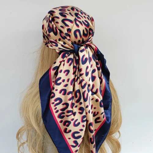 Luxury Square Silk Scarf for Women – Elegant Four-Season Headband