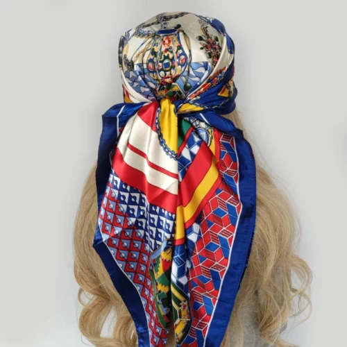 Luxury Square Silk Scarf for Women – Elegant Four-Season Headband