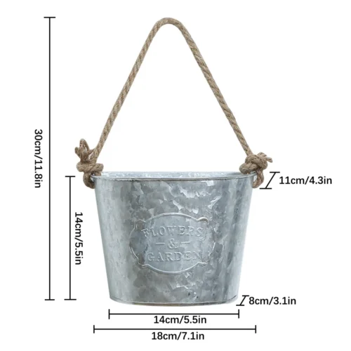 Hanging Metal Iron Flower Pot: Semicircle Hanging Pots for Decoration