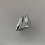 925 Sterling Silver Geometric Rings For Women – Handmade Irregular Strip, Great Christmas Gift