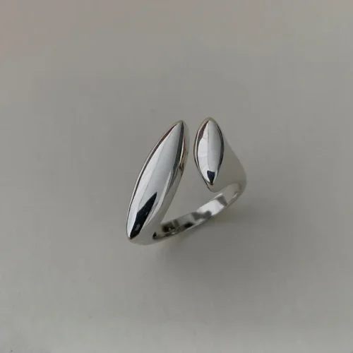 Exquisite 925 Sterling Silver Geometric Ring – Handmade Irregular Strip Design, Christmas Gift for Women