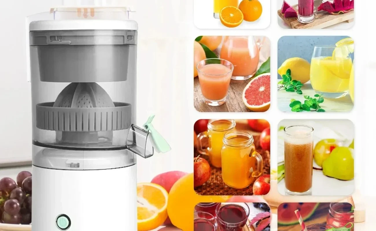 Portable Wireless Electric Juicer - USB Rechargeable Orange and Lemon Squeezer, Slow Juicer for Household Kitchen Tools