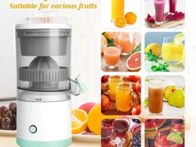 Portable Wireless Electric Juicer - USB Rechargeable Orange and Lemon Squeezer, Slow Juicer for Household Kitchen Tools