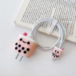 4 PCS Adorable Cartoon Cable Protectors for iPhone/iPad 18W/20W Chargers | Durable Data Line Covers