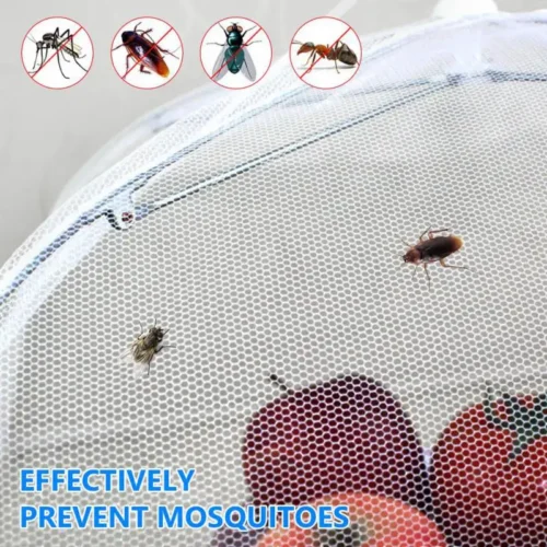 Adjustable Pop-Up Food Mesh Cover – Fly Protector Umbrella for Meals, Vegetables, and Fruits
