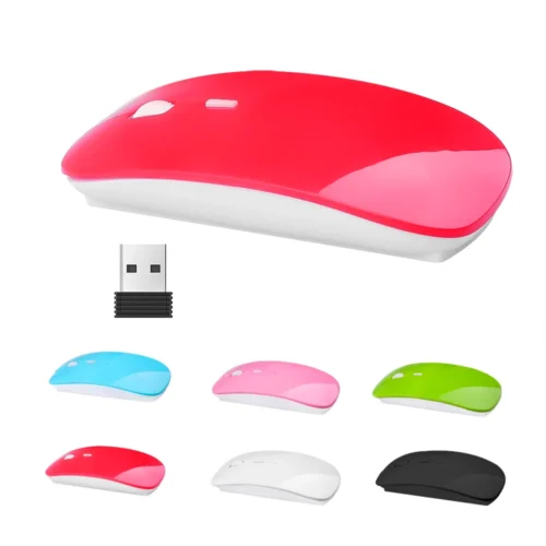 2.4GHz Wireless Mouse, 1600DPI, Ultra-Thin, USB Receiver, Slim Design for Mac, PC, Laptop