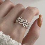 925 Sterling Silver Geometric Rings For Women – Handmade Irregular Strip, Great Christmas Gift