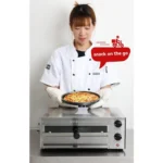 Countertop Electric Frozen Pizza Oven - Indoor Use with 30-Minute Timer, Glass Door, Interior Light, Commercial Pizza Maker