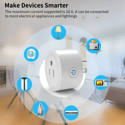 WiFi Smart Plug 10A US – Power Monitor, Remote Control, Google Assistant, Alexa, Yandex Alice Voice Control
