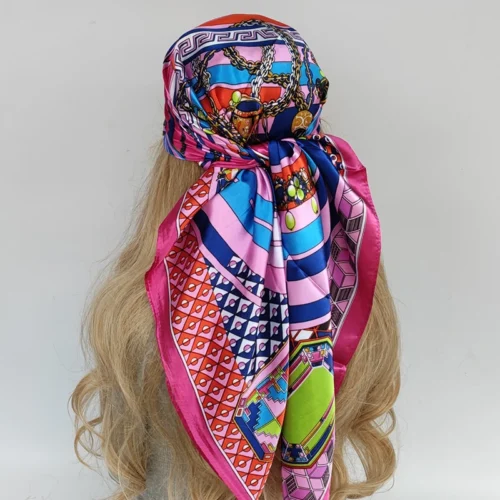 Luxury Square Silk Scarf for Women – Elegant Four-Season Headband