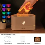 7-Color Flame Lamp Air Humidifier - USB Ultrasonic Aromatherapy Diffuser and Essential Oil Mist Sprayer