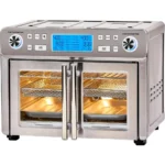 Double Zone Air Fryer Oven Combo with French Doors - 25QT Capacity, Cooks Two Types of Food Simultaneously