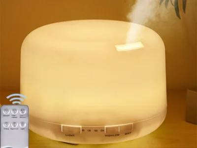 500ml Ultrasonic Humidifier & Essential Oil Diffuser - Remote Control with LED Lights