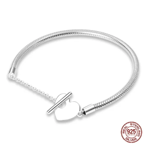 Exquisite 925 Silver DIY Charm Bracelet – Trendy Birthday Jewelry Gift for Women