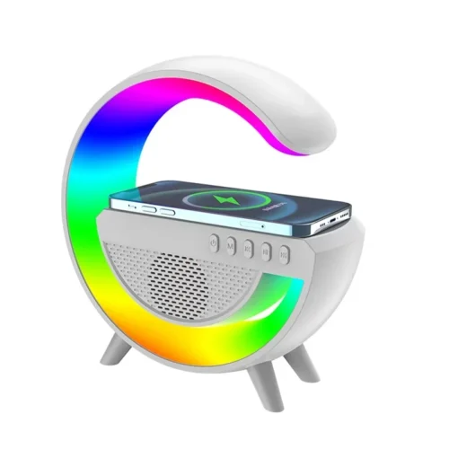 Multifunction Wireless Charger Stand, RGB Light, Bluetooth Speaker, Fast Charging for iPhone, Xiaomi, Samsung