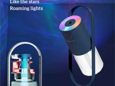 Portable Mini Humidifier - 200ml Office & Bedroom Spray with 360° Rotation and Color LED Night Light