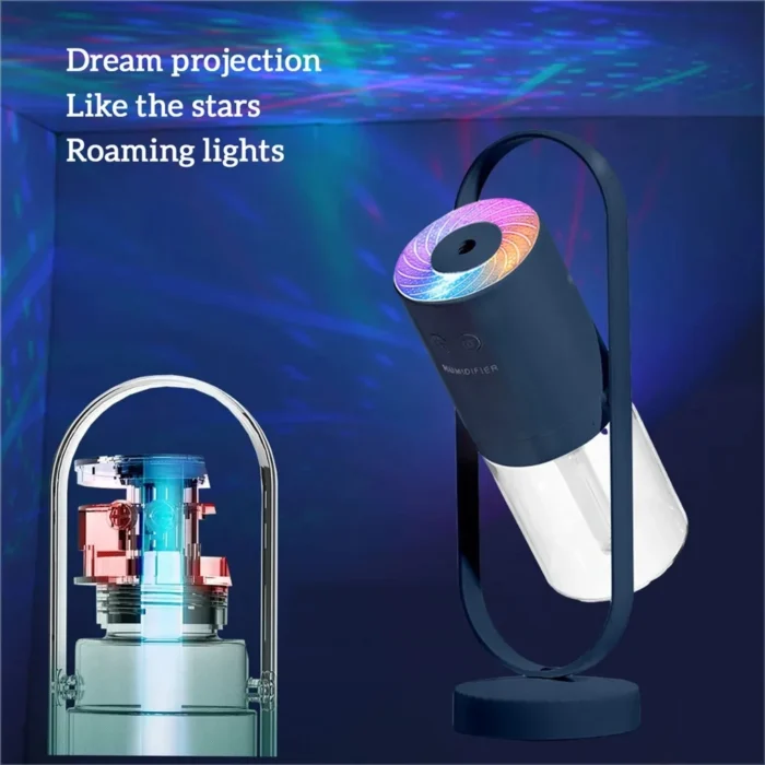 Portable Mini Humidifier - 200ml Office & Bedroom Spray with 360° Rotation and Color LED Night Light