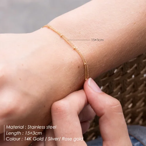 Elegant Three Layered Chain Bracelet – 316L Gold-Plated Stainless Steel