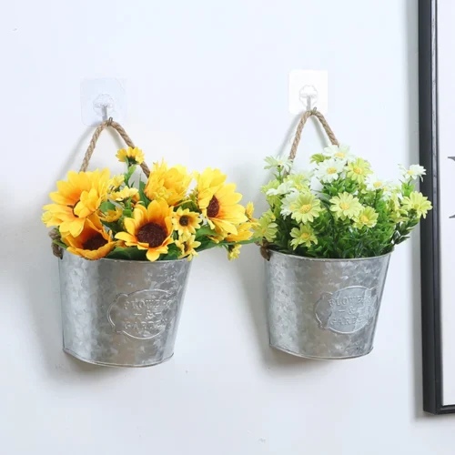 Hanging Metal Iron Flower Pot: Semicircle Hanging Pots for Decoration