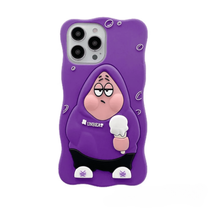 Kawaii 3D SpongeBob Patrick Star Shockproof Silicone Case for iPhone 11-14 Pro Max