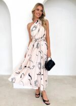One-Shoulder Strapless Backless Dress with Slim Waist