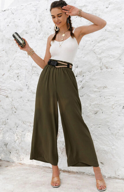 High Waist Skinny Straight Wide-Leg Pants for Casual Chic