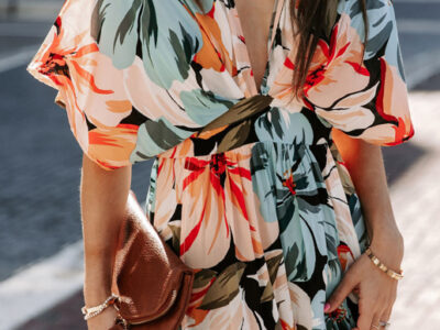 Orange Blossom Split Floral Kimono Maxi Dress