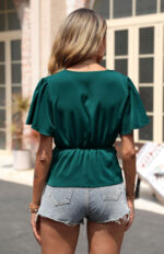 Women’s Short Sleeve Fashion Green Shirt