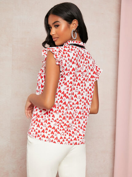 Loose Sleeveless Lotus Leaf Print Shirt - Perfect for Spring and Summer Wardrobe