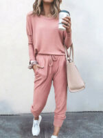 Chic Comfort Loose Solid Color Long Sleeve Casual Suit