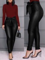 Fashionable Casual PU Leather Pants