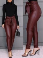 Fashionable Casual PU Leather Pants