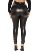 Chic Motorcycle Skinny Leather Pants- High-Elastic, Slim Fit