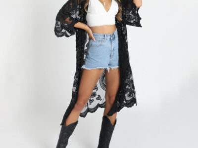 Lace Mesh Cardigan- Elegant Beach Cover-Up